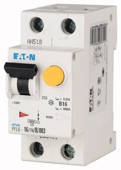 Chránič s nadproudovou ochranou PFL6-10/1N/C/003 1+N 6kA C 0.03A 10A AC 000286465