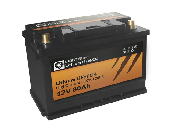 LIONTRON LiFePO4 12,8V 80Ah HighCurrent 1200A CCA s BMS LTLIFE1280S