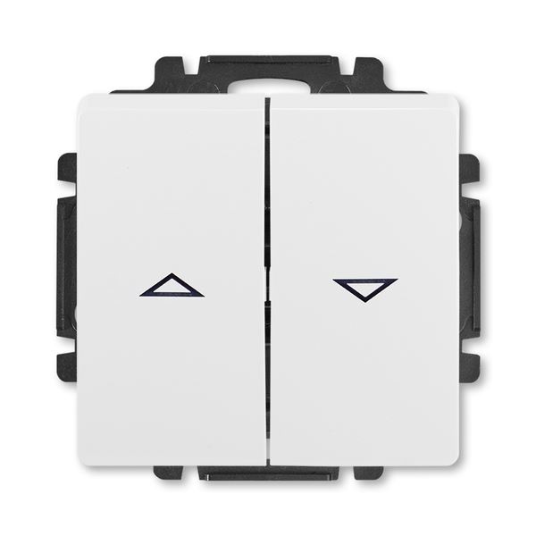 Ovládač žaluziový jednopólový s krytem 1/0+1/0 s blokováním bílá 3557G-A88340 B1 Tlačítko