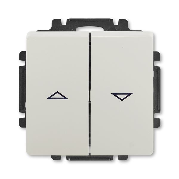 Ovládač žaluziový jednopólový s krytem 1/0+1/0 s blokováním šedá 3557G-A88340 S1 Tlačítko