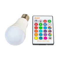 LED žárovka RGBW E27 5W 360°, rgb + teplá bílá