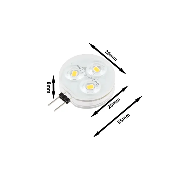 LED žárovka G4 - E2W 120° 12-24V, teplá bílá 04221