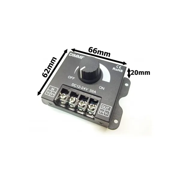 LED stmívač M6, 1 kanál, manuální ovládání, 12V-24V, 30A 061052 T-LED