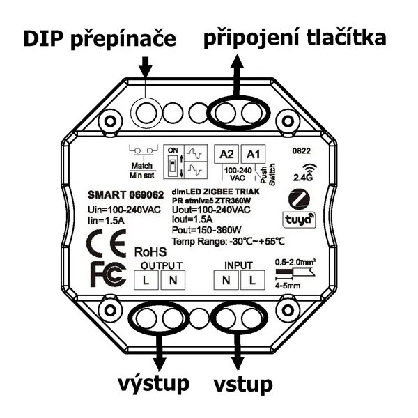 SMART stmívač dimLED ZIGBEE PR ZTR360W  069062 