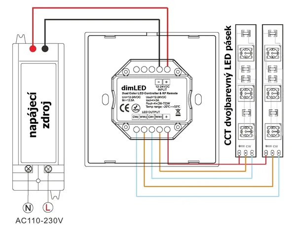 Ovladač dimLED OV DUPLEX CCT 2K, bílá 069118 