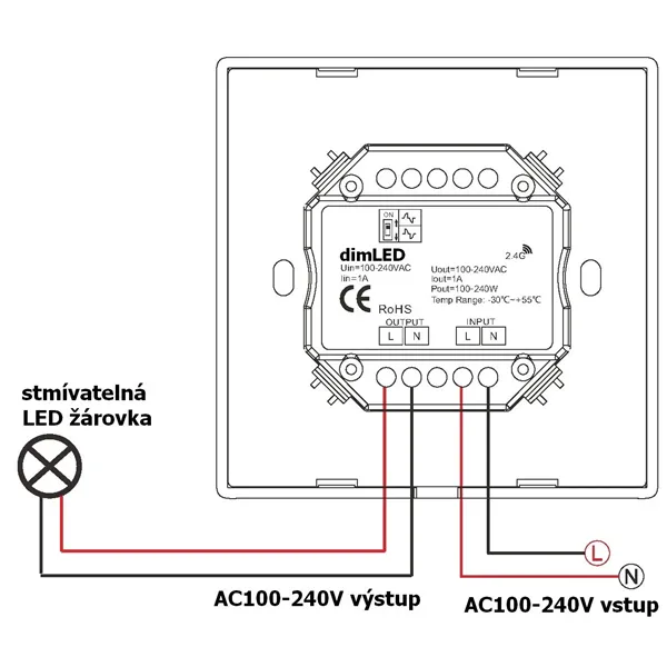 Stmívač dimLED OV TRIAK KNT240W bílý  069302