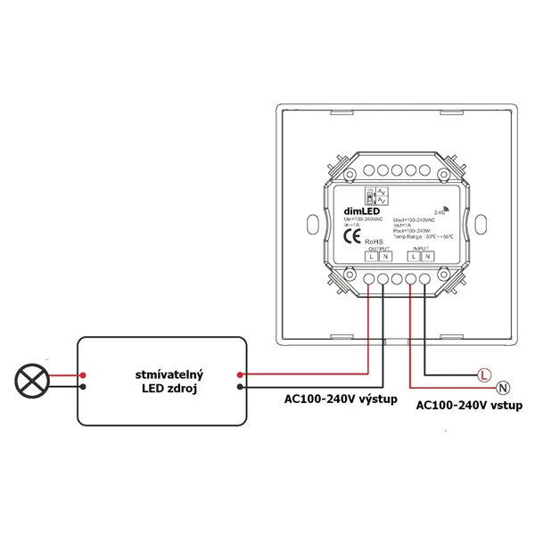 Stmívač dimLED OV TRIAK KNT240W bílý  069302