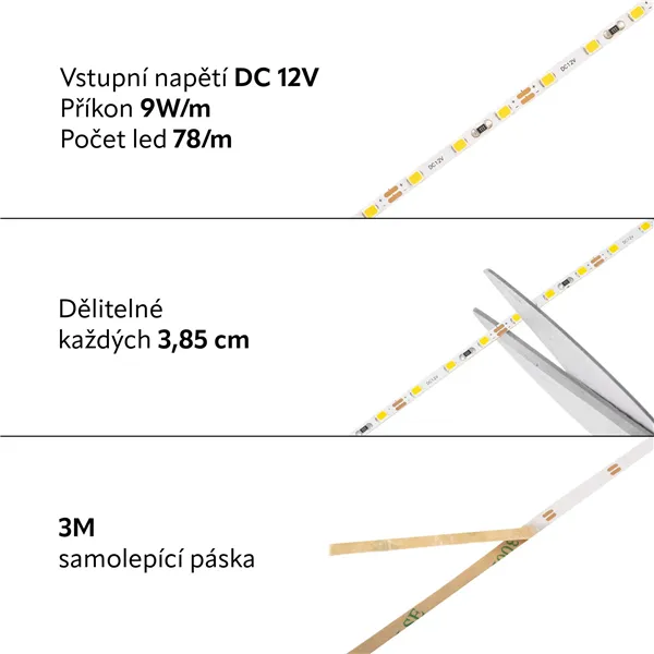 LED pásek 12MINI7875, studená bílá  073203 