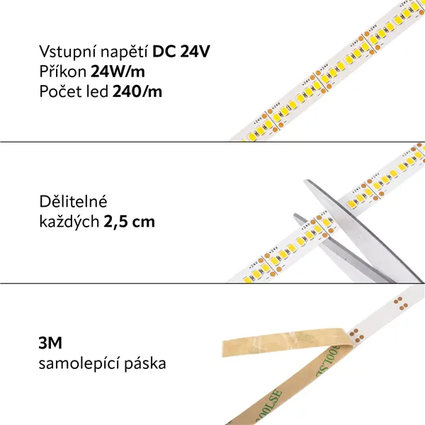 LED pásek 24LINE24024, studená bílá  079272 