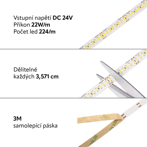 LED pásek 24EFI22 záruka 3 roky, denní bílá  079281 