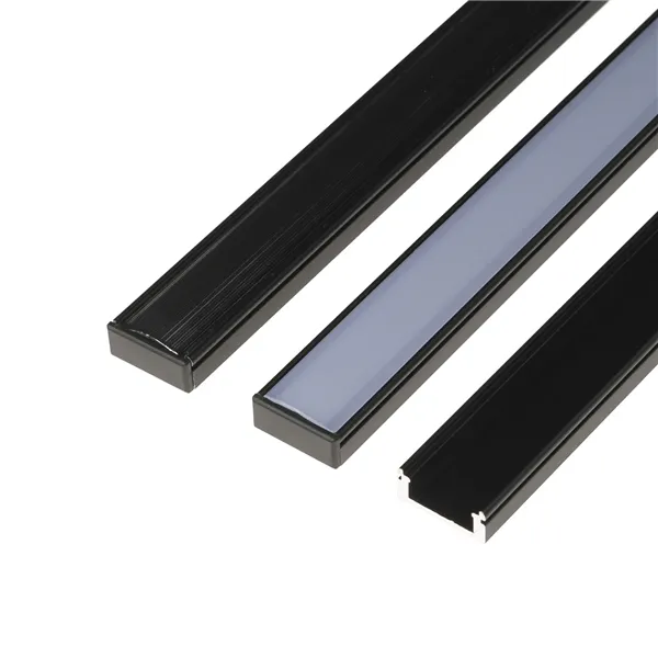 LED profil N8C - nástěnný černý, profil bez krytu 1m 092205 T-LED