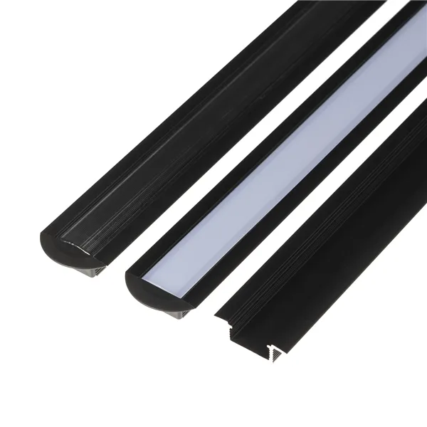 LED profil V5C - vestavný černý, profil bez krytu 1m 093077 T-LED