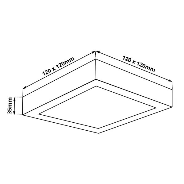 BPS6 LED panel 6W přisazený černý čtverec, teplá bílá 102150 T-LED