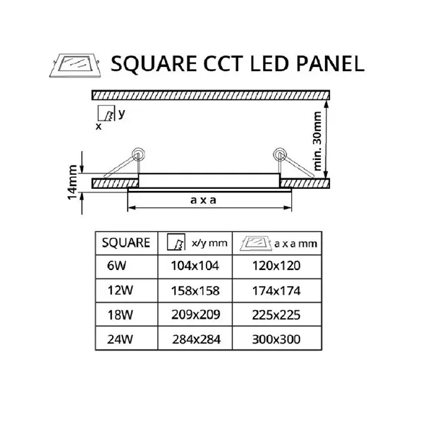 LED panel 24V 24W CCT 24SW24 čtverec 102207 T-LED