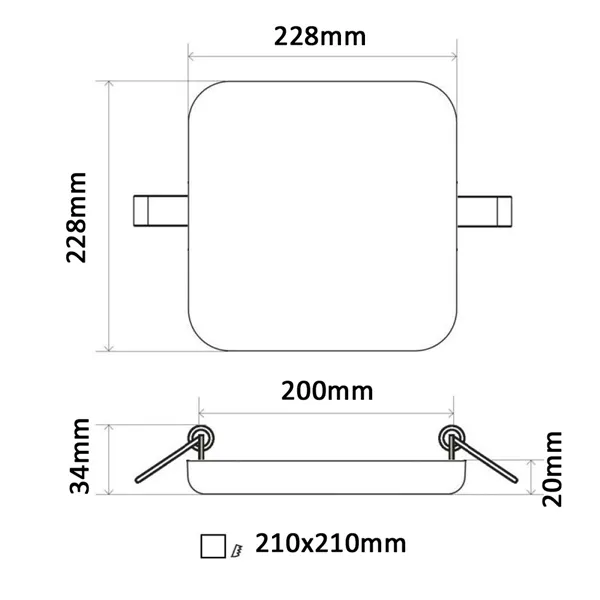 HZ36 LED panel 36W čtverec 228x228mm, teplá bílá 102960 T-LED