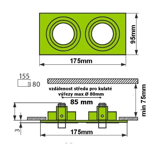 Podhledový rámeček D10-2 hliník 10402 T-LED