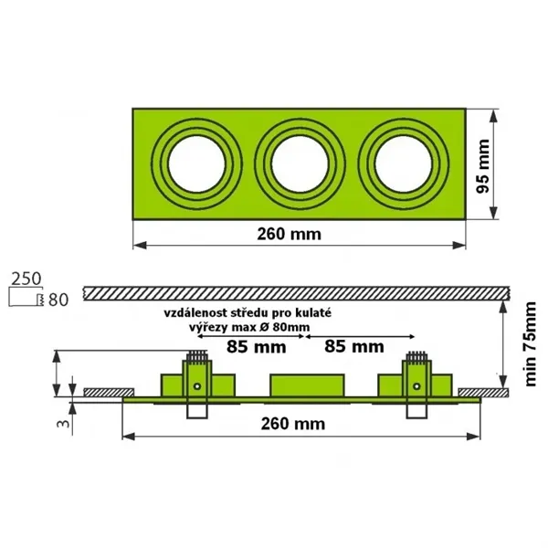 Podhledový rámeček D10-3 hliník 10403 T-LED