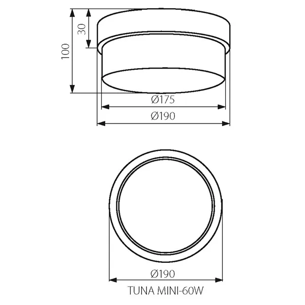 Přisazené svítidlo TUNA mini 10538 T-LED