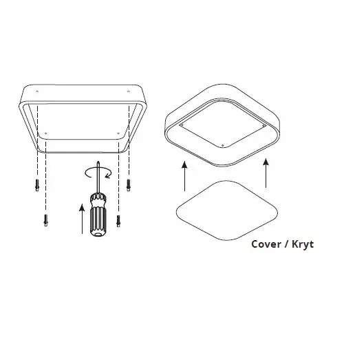 LED svítidlo RENDO 24W CCT hranaté černé stropní  105446 