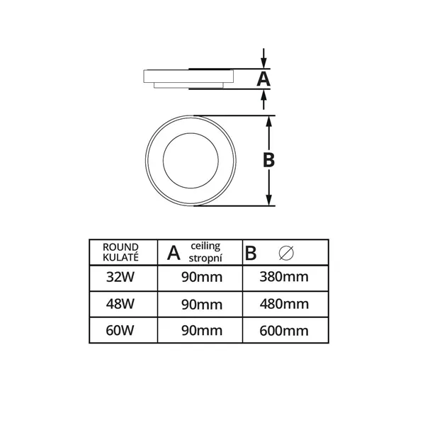 LED svítidlo ZULU 32W CCT kulaté černé stropní  105530 