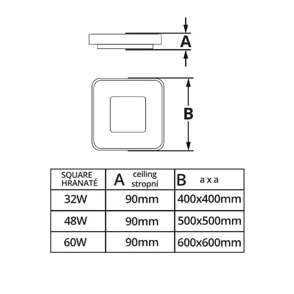 LED svítidlo ZULU 32W CCT hranaté černé stropní  105536 