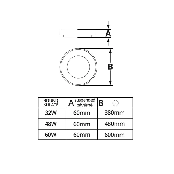 LED svítidlo ZULU 32W CCT kulaté černé závěsné  105542 