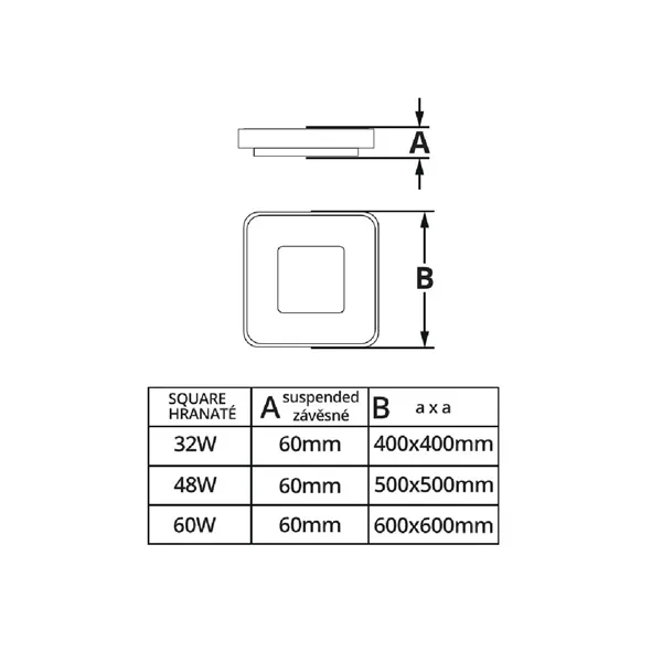 LED svítidlo ZULU 32W CCT hranaté černé závěsné  105548 