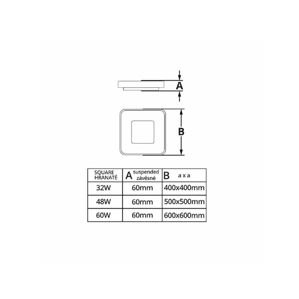 LED svítidlo ZULU 48W CCT hranaté černé závěsné světlo 105550 T-LED