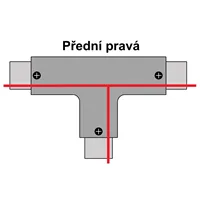 T spojka pro 3F lištu, černá přední pravá 105641 T-LED