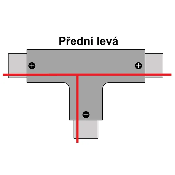 T spojka pro 3F lištu, černá přední levá 105642 T-LED