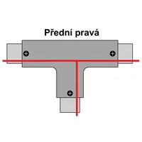 T spojka pro 3F lištu, bílá přední pravá 105643 T-LED