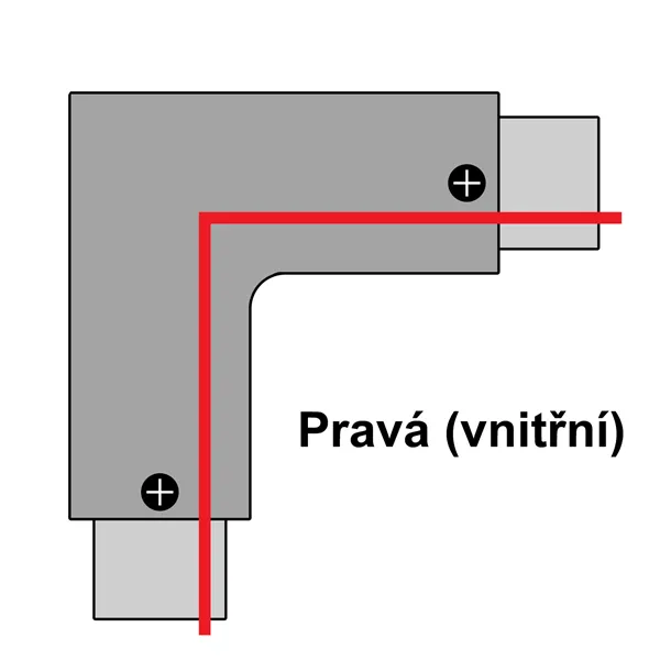 L spojka pro Z3F lištu, bílá pravá 105682 T-LED