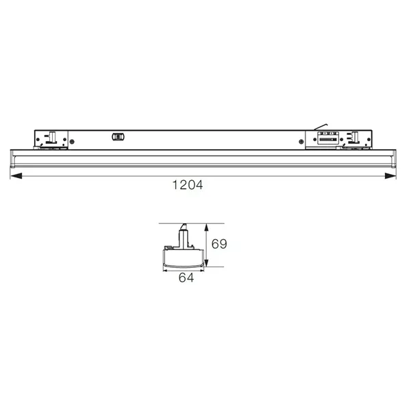 Lištové LED svítidlo TRITO LT120W 120° 54W bílé, denní bílá  105731 