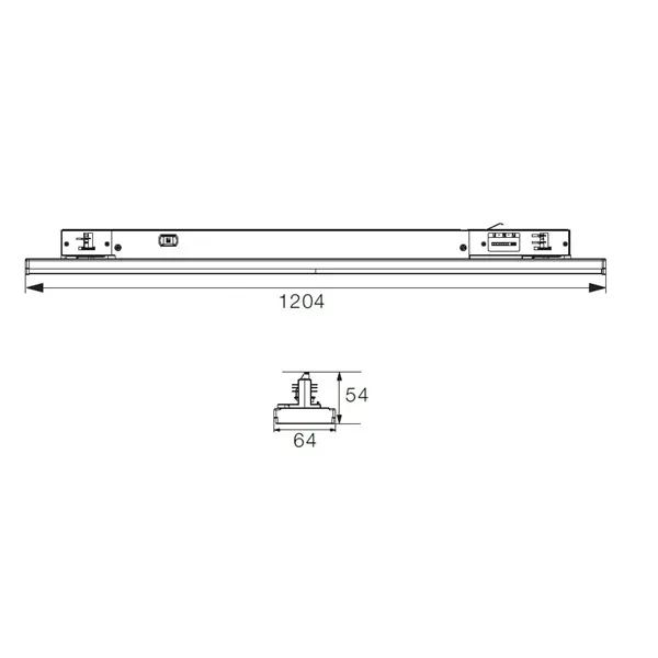 Lištové LED svítidlo TRITO LT120W 90° 54W bílé, teplá bílá  105738 