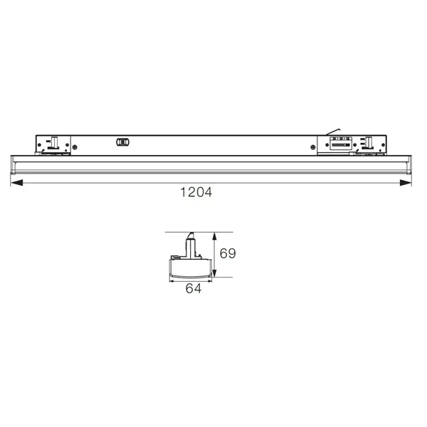 Lištové LED svítidlo TRITO LT150B 120° 61W černé, denní bílá  105751 