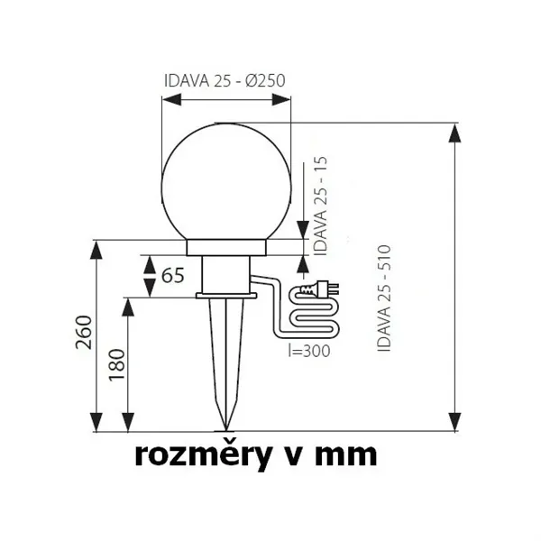 Zahradní svítidlo IDAVA 25 106461 T-LED