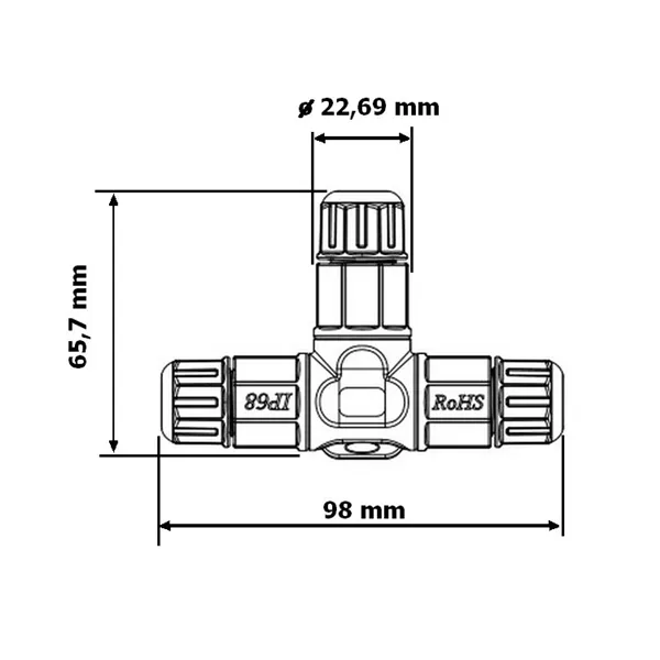 Spojka kabelová T IP68 112222 T-LED