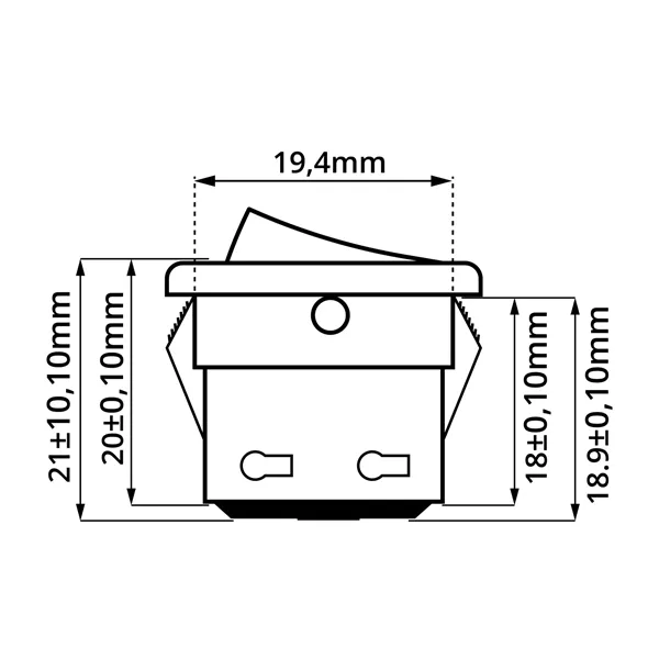 Vypínač kolébkový 250V/3A, bílá 11308 T-LED