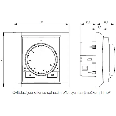 Termostat univerzální s otočným nastavením bílá/ ledová bílá 3292E-A10101 01