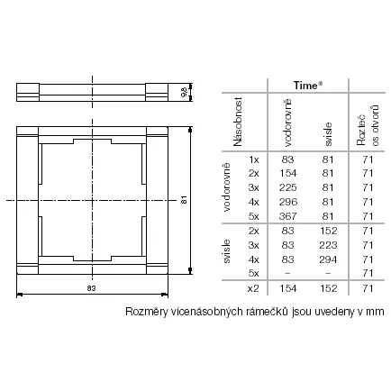 Rámeček dvojnásobný, svislý bílá/ledová bílá 3901F-A00121 01