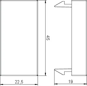 ADP-B RW0.5 Zaslepovací kryt 1/2 modul, 45x22,5mm, čistě bílá 