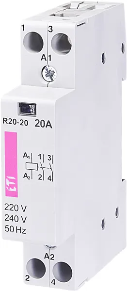 R20-20 230V Modul. stykač 20A, 2 pól, 1m EP002461210
