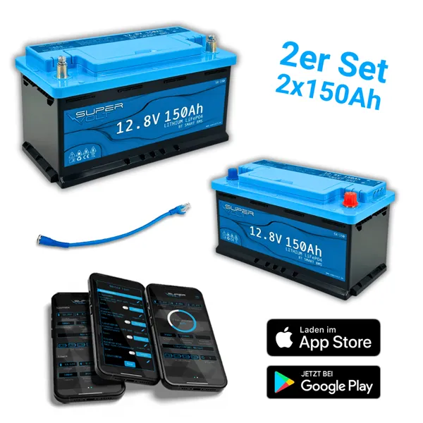 SuperVolt 300Ah 12,8V Polar Set Supervolt POLAR LiFePO4 300ah 12,8V lithiová baterie s ohřívačem (2x SX150-P)