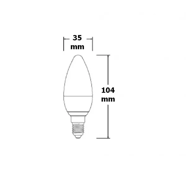 LED žárovka E14 EV5W svíčka, teplá bílá 03336 T-LED