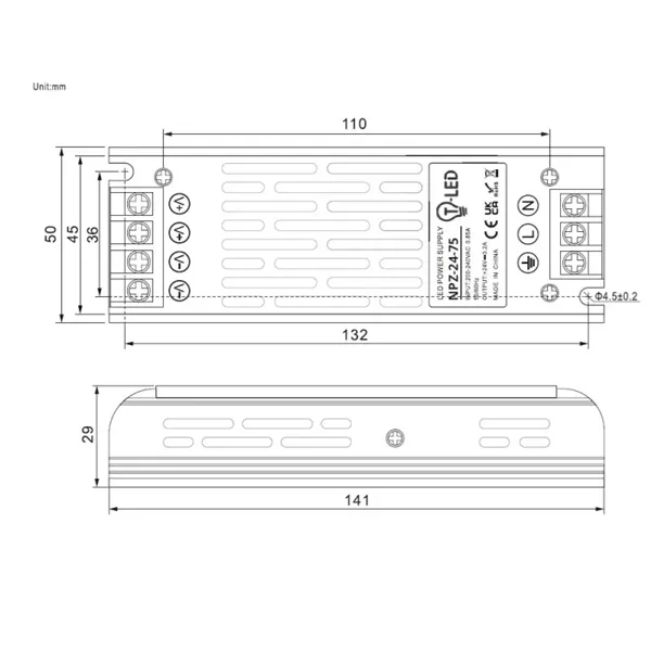 LED zdroj 24V 75W NPZ-24-75 vnitřní 052452