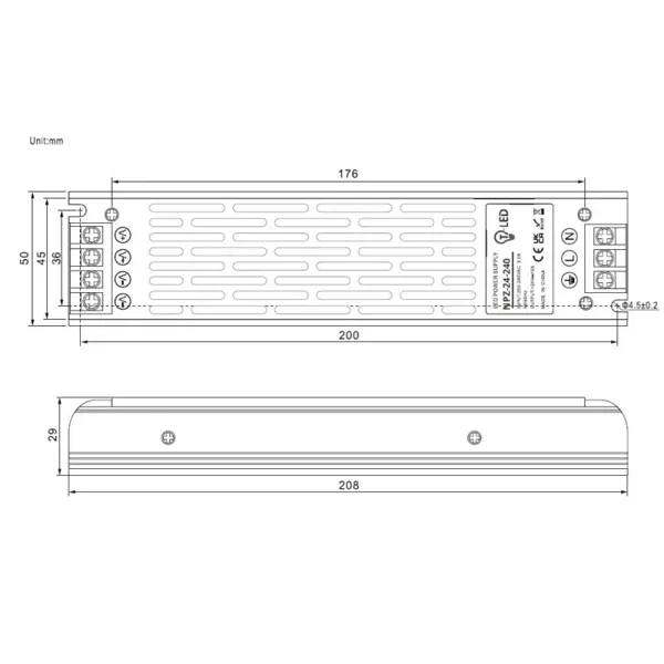 LED zdroj 24V 240W NPZ-24-240 vnitřní 052456