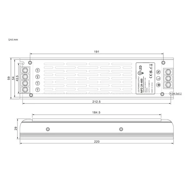 LED zdroj 24V 400W NPZ-24-400 vnitřní 052459