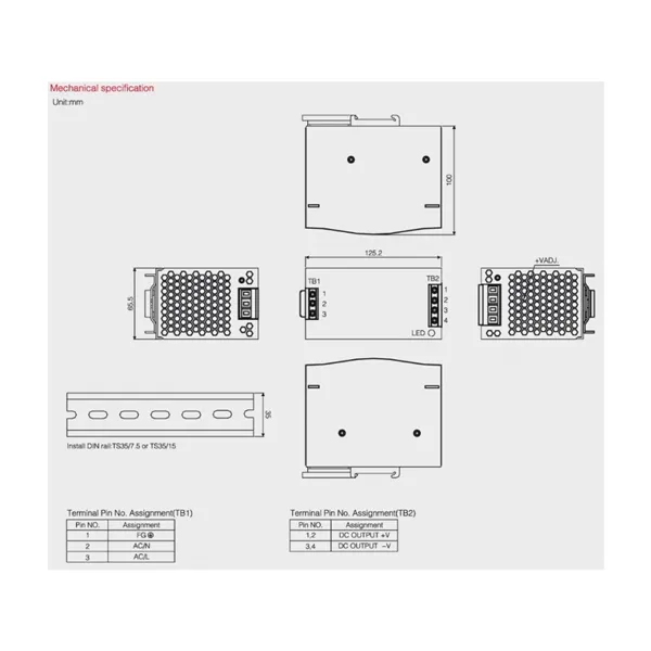 LED zdroj 12V 100W na DIN lištu 05405 T-LED