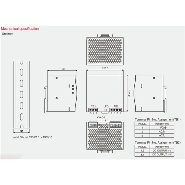 LED zdroj 24V 240W na DIN lištu 05412 T-LED