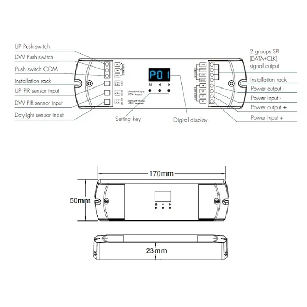 dimLED ovladač SL-D SPI pro digitální pásky 067203